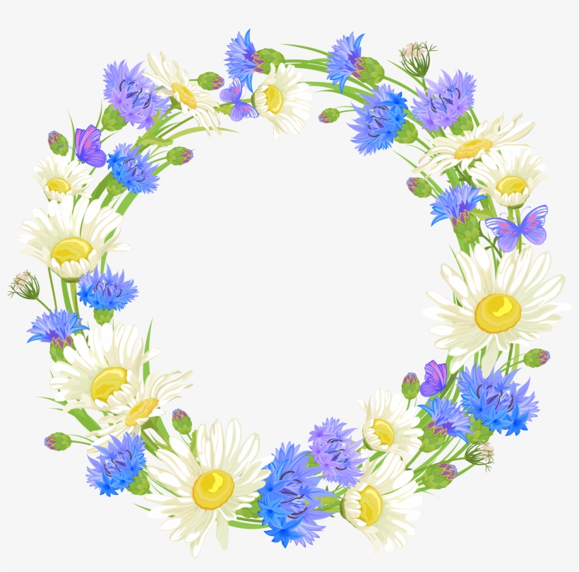 Field Flowers Wreath Png Clipart - Personalized Floral Pendant Necklace, Saying Pendant,, transparent png
