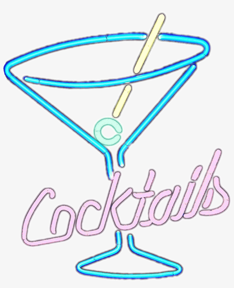Cocktails Neon Sign On White Matte - Cocktail Neon Png, transparent png