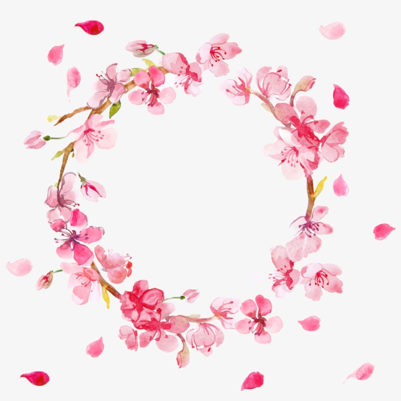 Pink Flowers Free Png Image - Pink Flower Wreath Png, transparent png