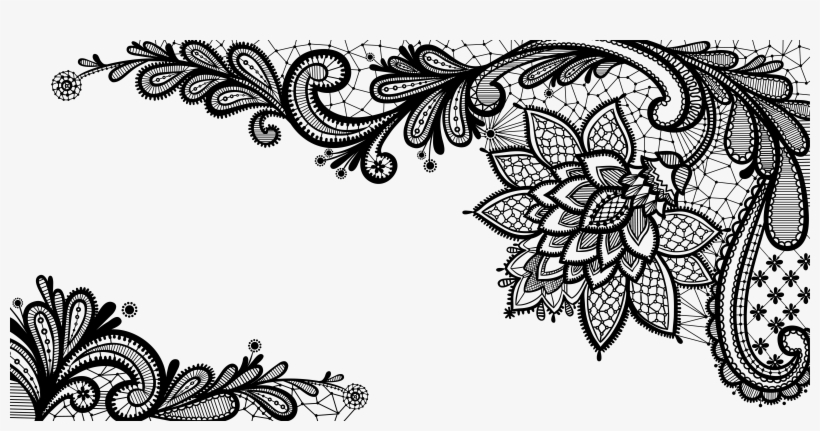 Black Lace Ornament Png Clipart Picture - Lace Vector, transparent png