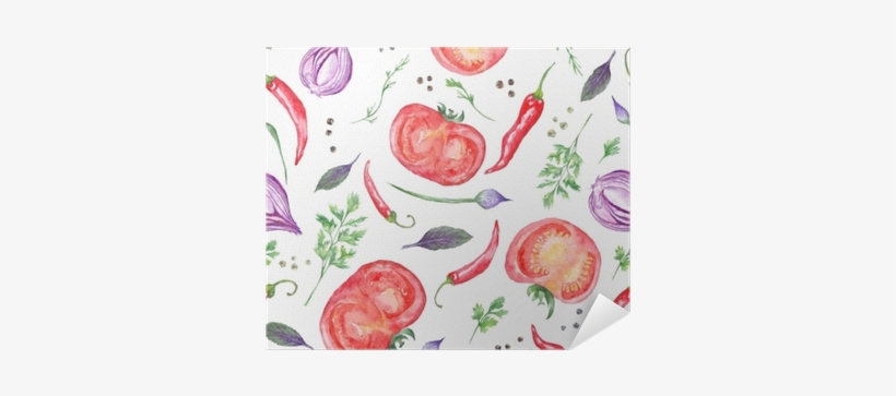 Tomato And Spices Fresh Watercolor Background Poster - Watercolor Painting, transparent png