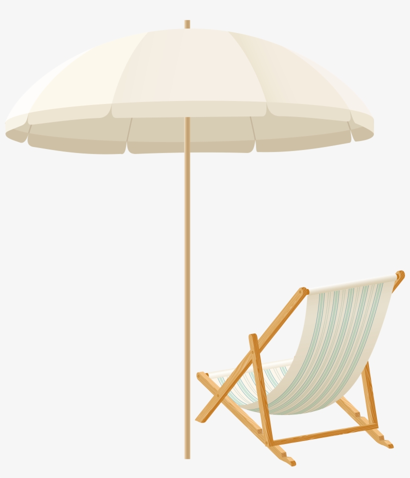 Beach Umbrella With Chair Png Clip Art, transparent png