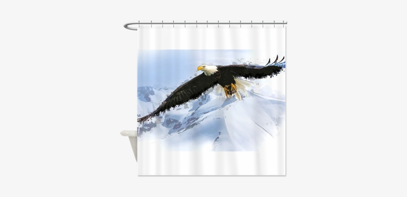 Digital Reality Art - Watercolor Soaring Eagle Pillow Case, transparent png