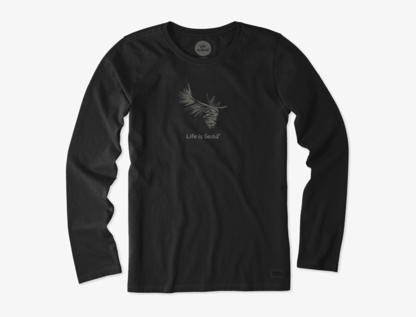Women's Watercolor Pine Long Sleeve Crusher Tee - Life Is Good. Women's Ls Crusher - Snowplace Like Heart, transparent png