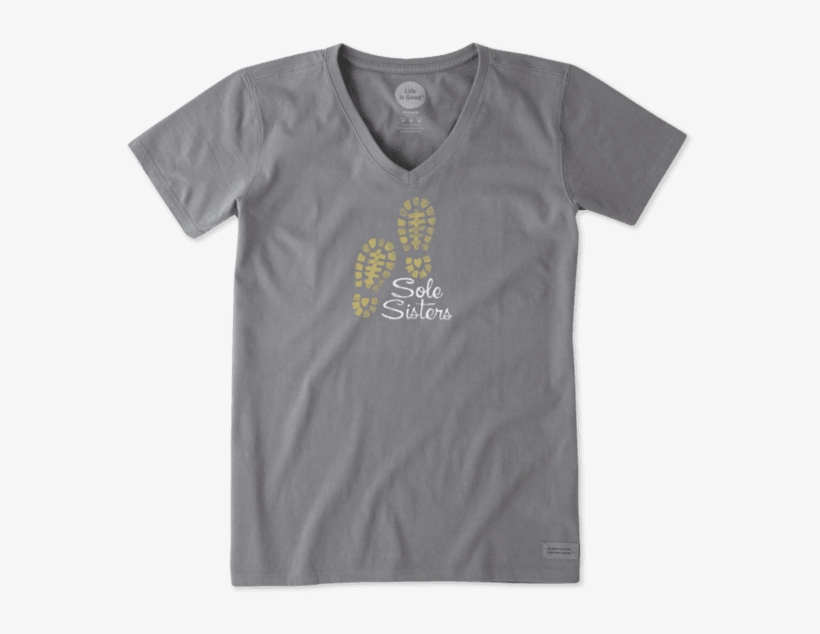 Watercolor Sole Sisters Boot Print V Neck T Shirt By - T-shirt, transparent png
