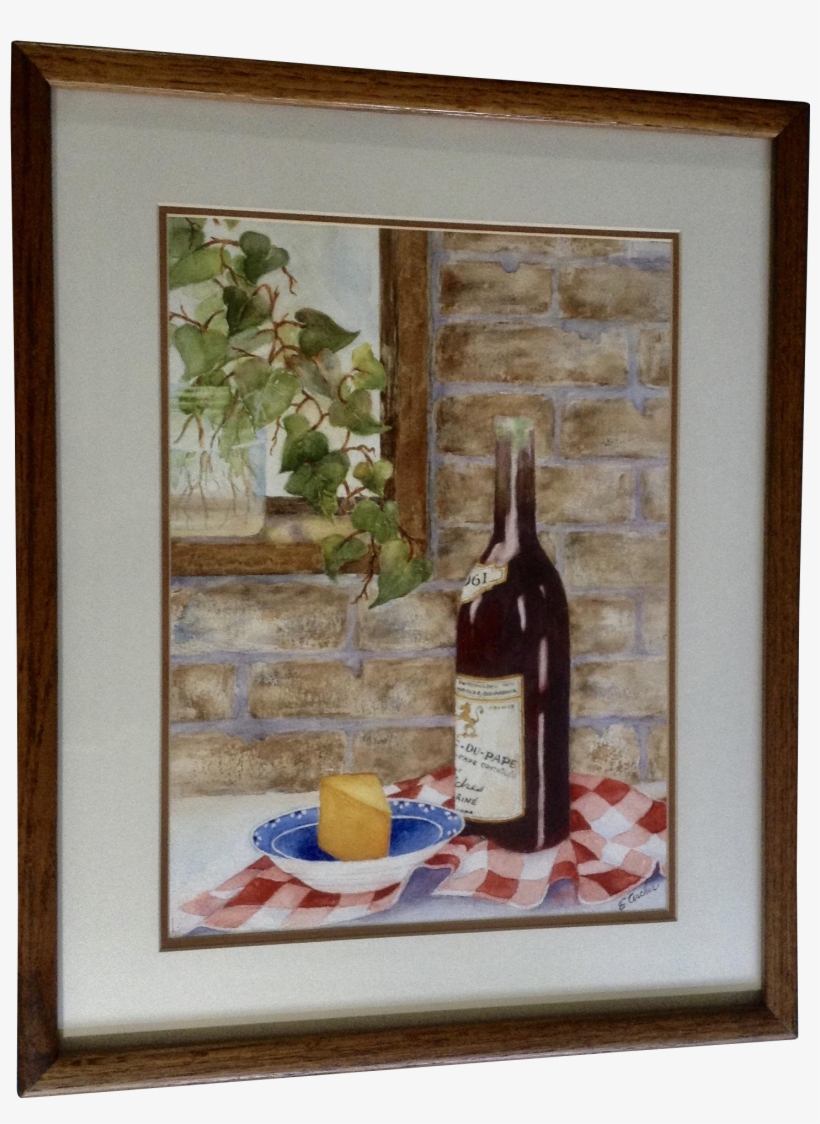 Archer Wine & Cheese Still Life Water Color Works On - Wine Bottle, transparent png