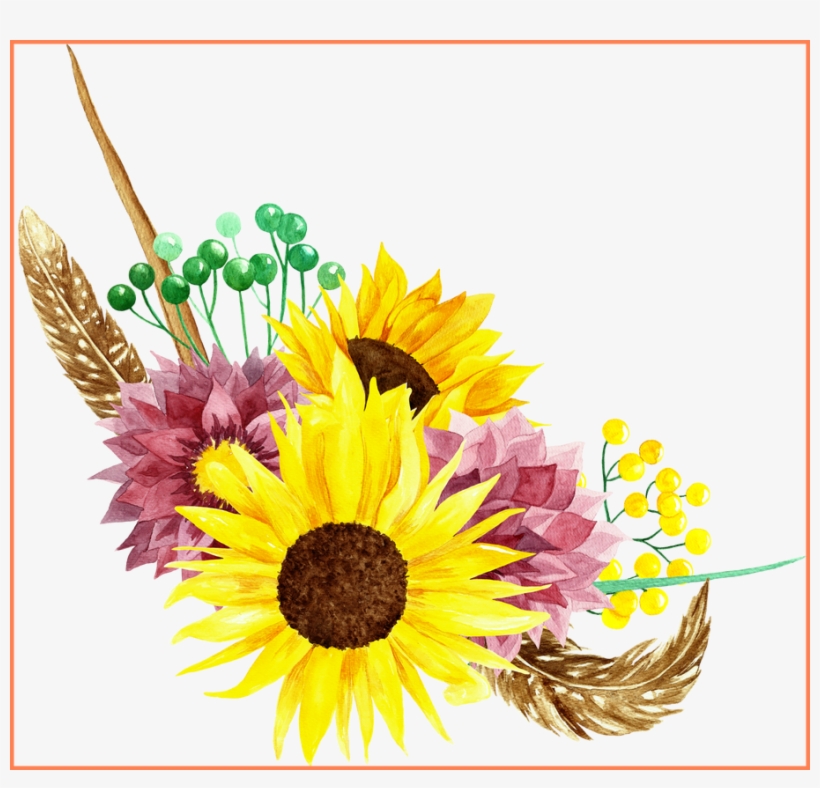 Inspiring Watercolor Flowers Clipart Wedding Image - Sunflower Vector, transparent png