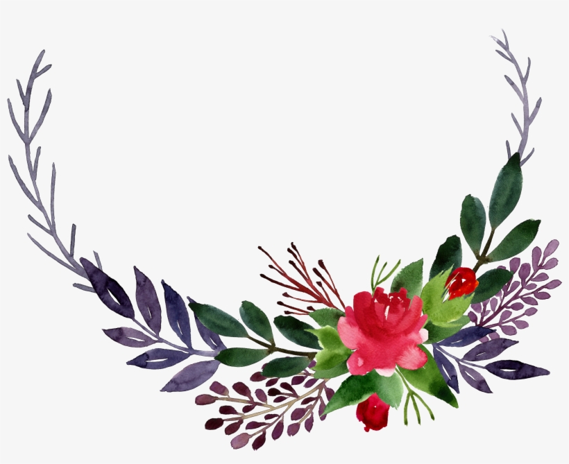 Floral Design Watercolor Painting Flower - Watercolor Corner Floral - 2595x1984 PNG Download