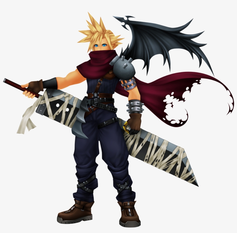 Best And Worst Videogame Character Redesigns - Final Fantasy Cloud Kingdom Hearts, transparent png