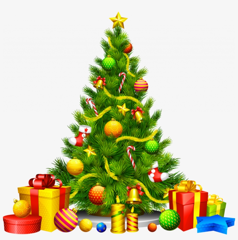 Merry Christmas Tree Clip Art - Christmas Tree Clipart, transparent png