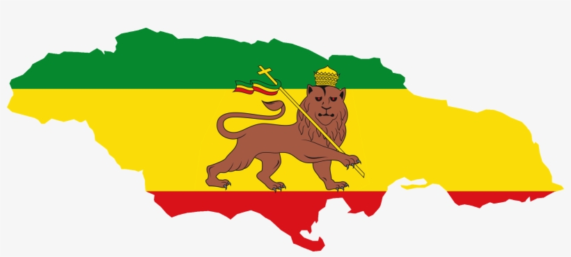 Flag Map Of Jamaica - Ethiopia Flag Map, transparent png