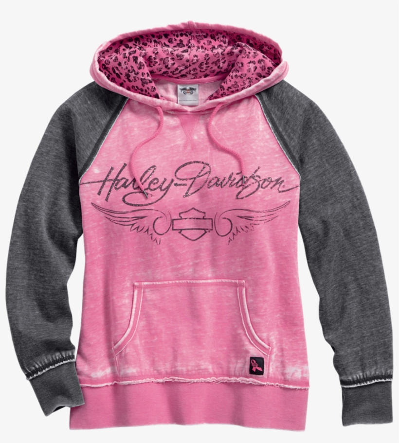 Harley Davidson Women's Pink Label Leopard Accent Hoodie - Harley Davidson Sweatshirt Womens, transparent png