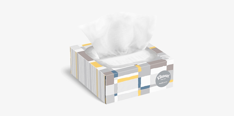 Blue And Yellow Kleenex Multicare Cube Slider Tissue - Large Box Of Facial Tissues, transparent png
