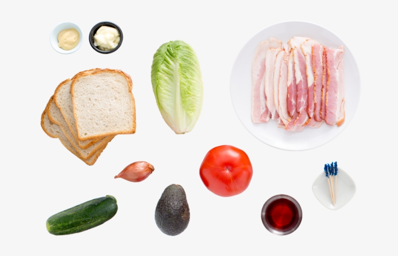 Classic B - L - T - Sandwiches With Tomato, Avocado - Classic Blt Sandwich Ingredients, transparent png