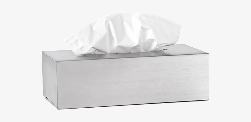 Rectangular Tissue Box Stainless Steel Brushed, transparent png