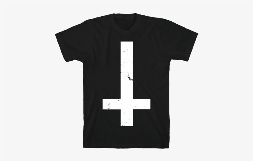 Upside Down Cross Mens T-shirt - T-shirt, transparent png