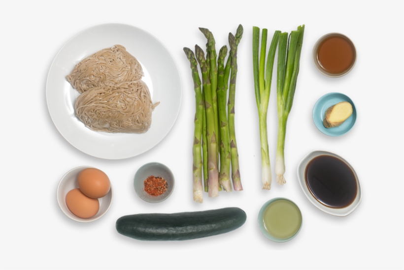 Fresh Soba Noodle Salad With Asparagus, Cucumber & - Food, transparent png