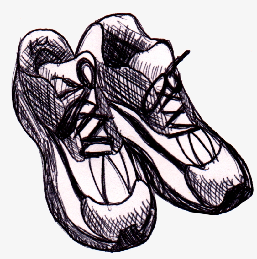 Clip Art Royalty Free Drawing On Sketch - Running Shoes Drawing, transparent png