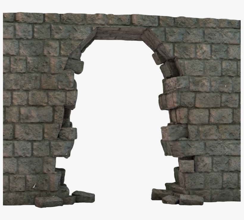 Brokenwall Wall Bricks Frame Hole Gate Gateway Door - Brick, transparent png