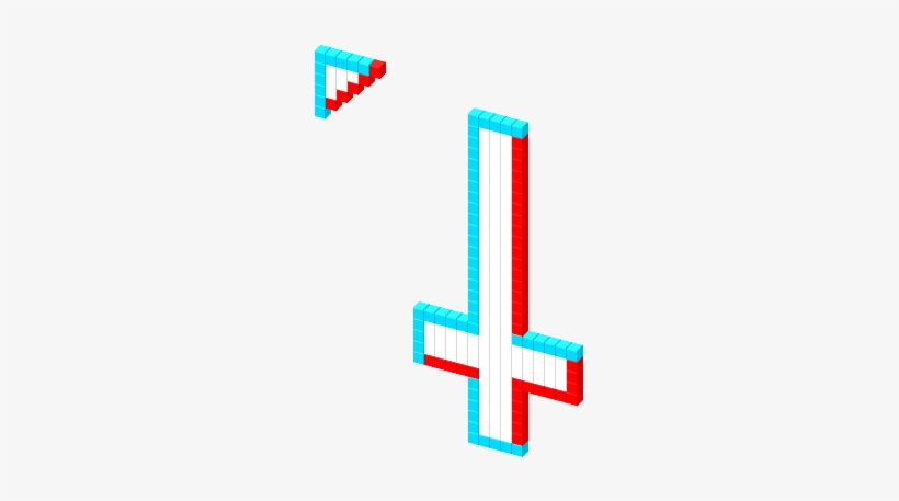 View Cursor On T-shirt - 3d Upside Down Cross, transparent png