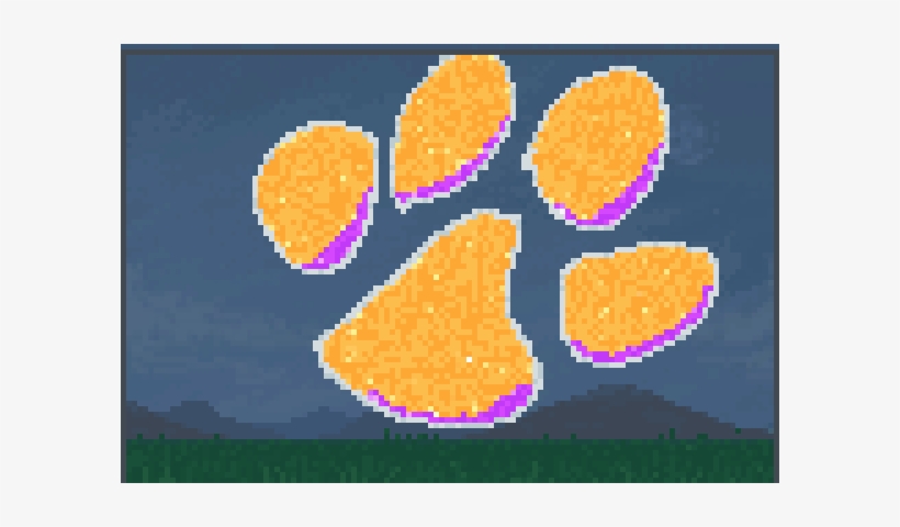 Clemson Paw Pixel Art - Illustration, transparent png