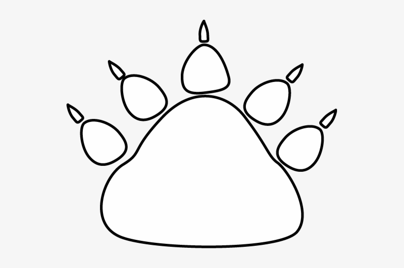 Tiger Paw Clipart Black And White - Black And White Paw Logo, transparent png