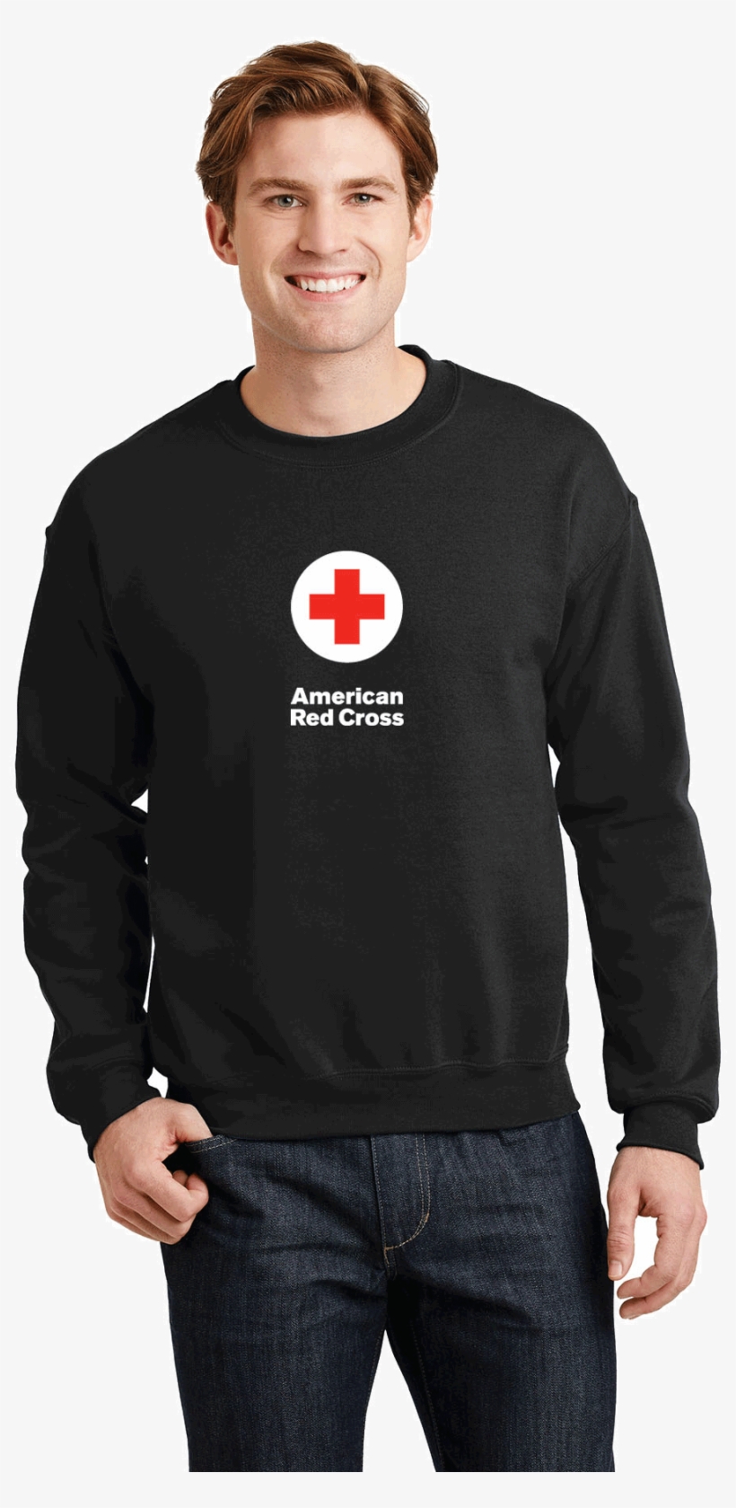 Unisex Crew Neck Sweatshirt With American Red Cross - Gildan 18500 Mens Heavy Blend, transparent png