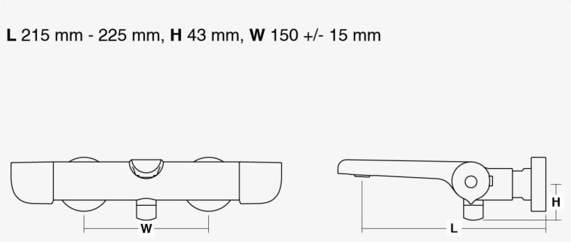 Avid Thermostatic 2 Handle 2 Hole Wall Mount Bath Shower - Diagram, transparent png