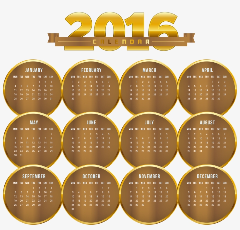 2016 Calendar Png, transparent png