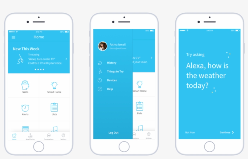 Alexa App Mockup, transparent png