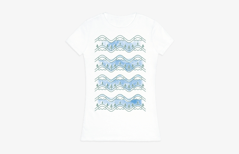 Watercolor Mountains Womens T-shirt - Dinosaurs Eat Man Women Inherits The Earth, transparent png