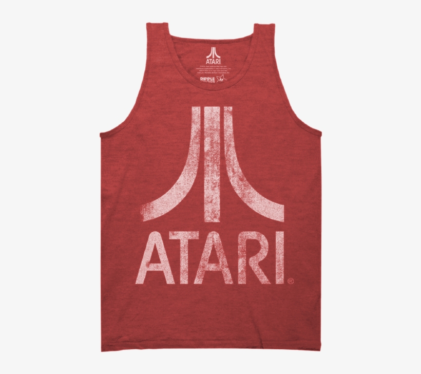 Atari Distressed Logo Adult Tank Top - Adult Green Classic Arcade Video Game System Atari, transparent png
