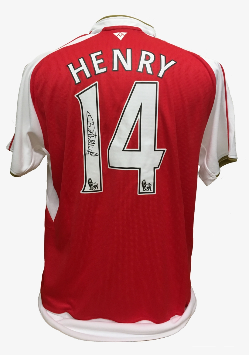 Henry 14 Shirt Png - Thierry Henry Arsenal Autographed Red Jersey - Icons, transparent png