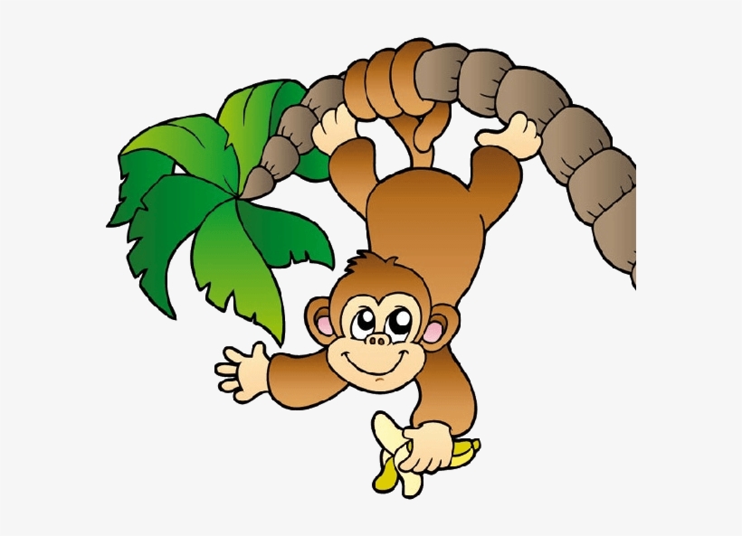 Cartoon Monkey Clipart - Monkey Hanging From A Tree - 600x600 PNG