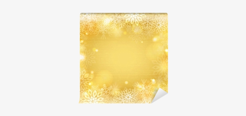 Golden Background With Snowflakes Border Wall Mural - Motif, transparent png