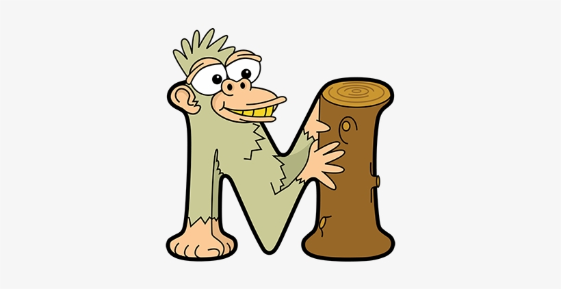 Cartoon Monkey - Alphabet, transparent png