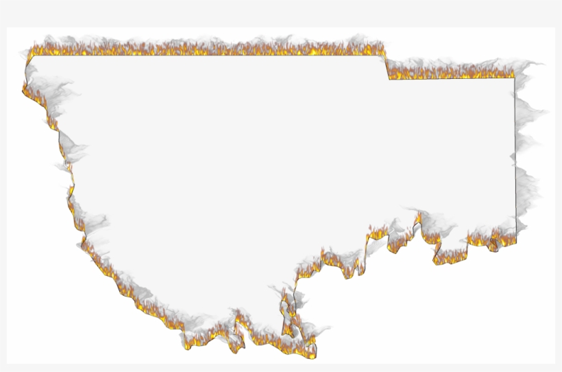 A Flame And Smoke Outline Map Of Wakulla - Fire Frame Transparent Png, transparent png