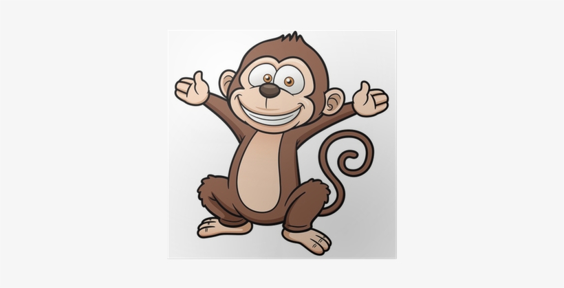 Vector Illustration Of Cartoon Monkey Poster • Pixers® - Cartoon Monkey, transparent png