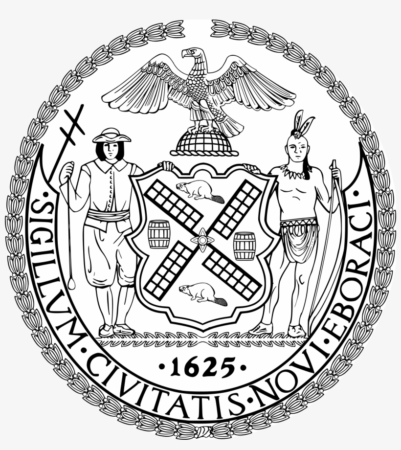Seal Of New York City Bw - New York City Seal Vector, transparent png