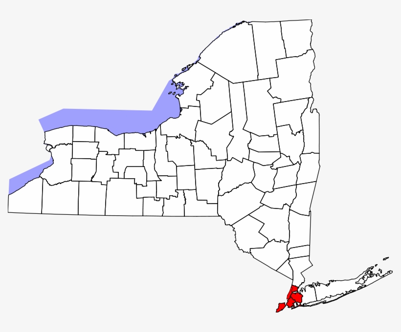 Map Of New York Highlighting New York City - New York City On Map Of New York, transparent png