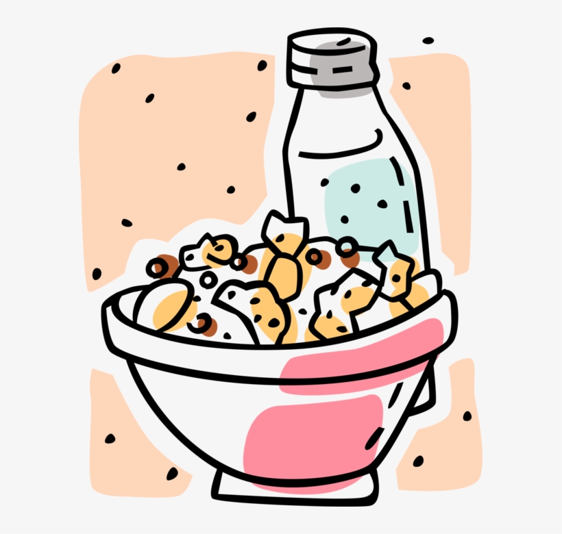 Bowl Of Cereal With Milk - Petiscos Vetor Png, transparent png