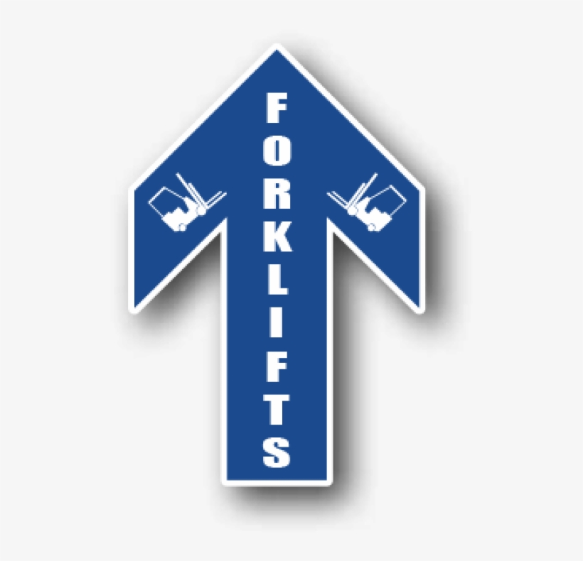 Blue Floor Directional Arrow For Forklifts, With Symbol, transparent png