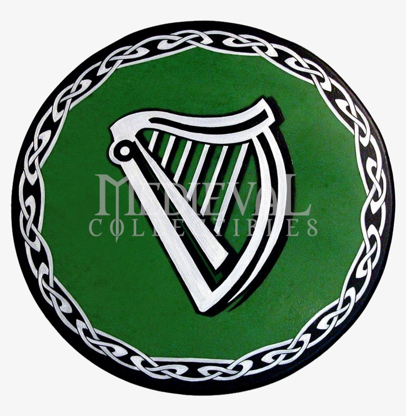 Round Celtic Harp Wooden Shield, transparent png