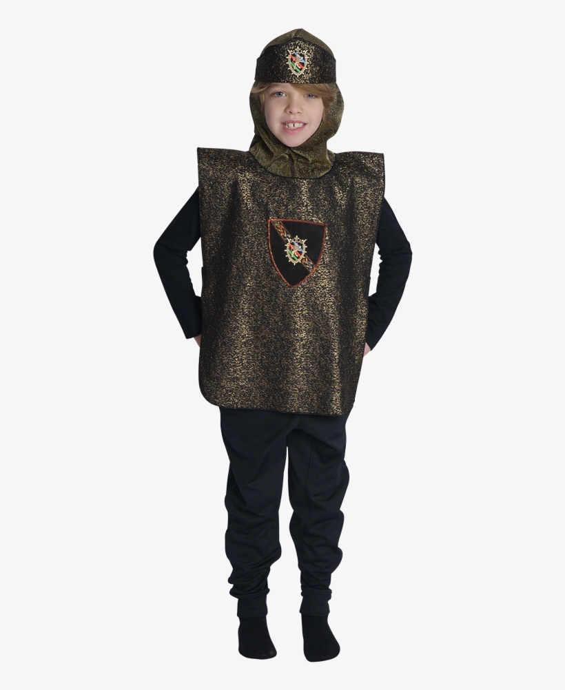 Boy Wearing Knight Costume Dress Up With Gold Shield,, transparent png