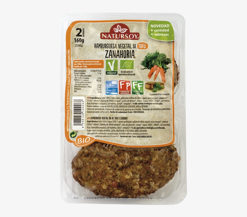 Hamburguesa De Tofu Y Zanahoria 2 Und, transparent png