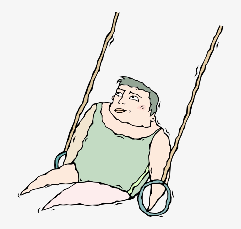 Vector Illustration Of Gymnast Competes On Rings In, transparent png