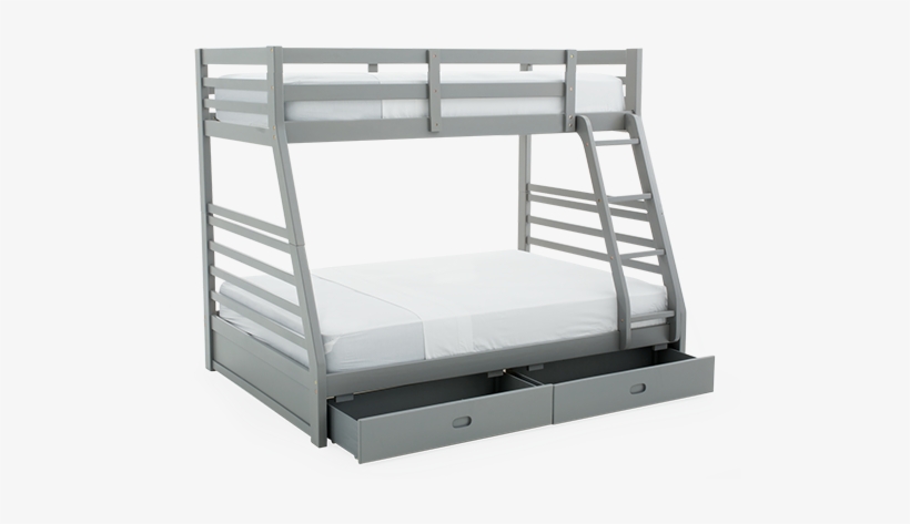 Grey Twin/double Kid Bunk Bed With Storage, transparent png
