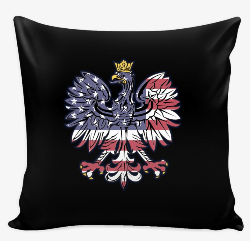 Polish Eagle American Flag Pillow Cover, transparent png