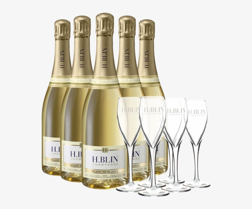 Pack 6 Bottles Champagne H, transparent png