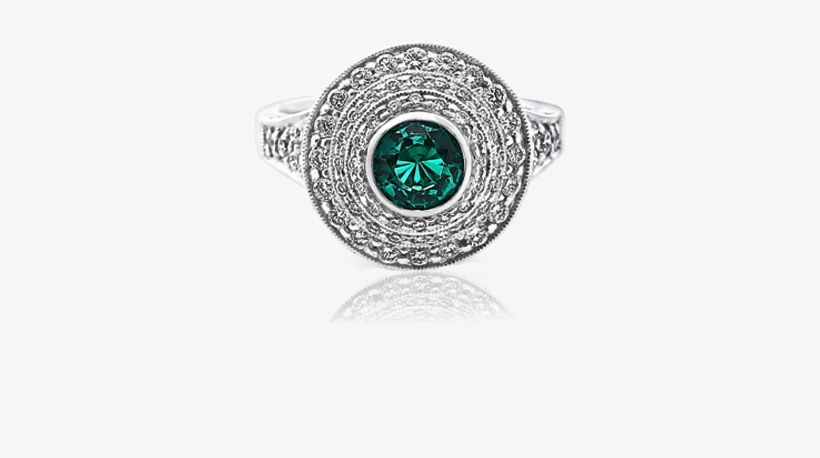 Biron Emerald Ladies Diamond Ring Halo, transparent png
